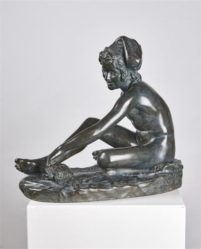 François RUDE (1784-1855) Le pêcheur napolitain à la tortue
Epreuve en bronze à patine...
