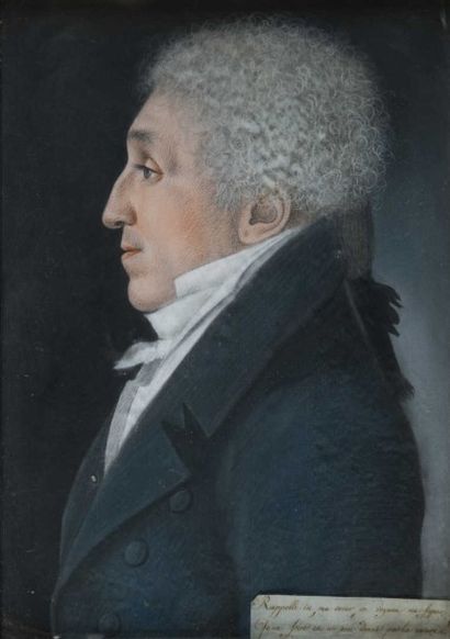 École FRANÇAISE vers 1810 Portrait d'un homme de profil
Portrait d'une femme de profil
Paire...