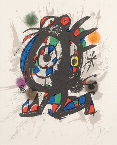 Juan MIRO (1893-1983) Sans titre, 1974. Lithographie en couleurs, signée en bas à...