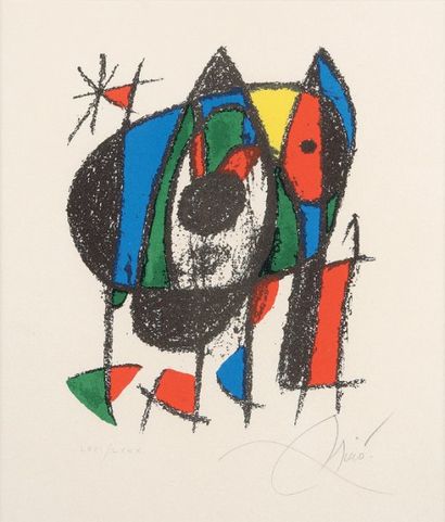 Juan MIRO (1893-1983) Sans titre, 1977. Lithographie en couleurs, signée en bas à...
