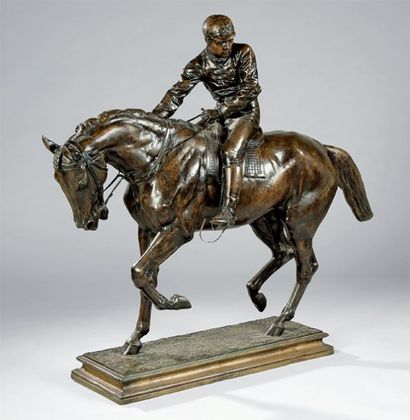 Isidore BONHEUR (1827-1901) Le Grand Jockey Épreuve en bronze, patine brun foncé,...