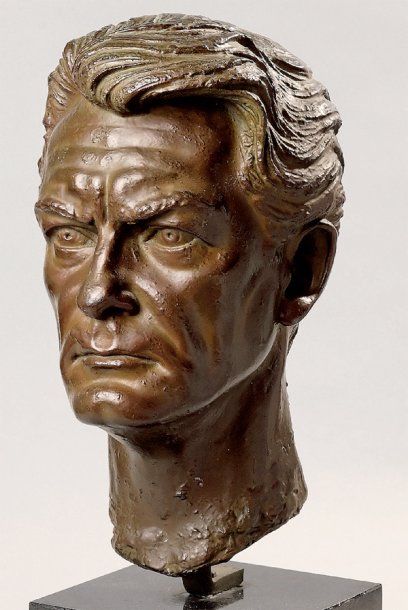 Arno BREKER (1900-1991) Buste de Jean MARAIS 1963 Épreuve en Ara Marmore. Signée...