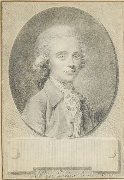 André PUJOS (Toulouse 1738 - Paris 1788) Portrait d'un homme Pierre noire et rehauts...