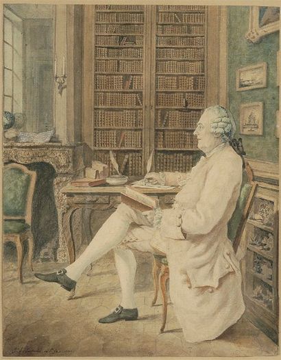 J. L. Eustache de SAINT- FAR (Paris 1746 - Nantes 1822) Portrait d'un homme de profil...