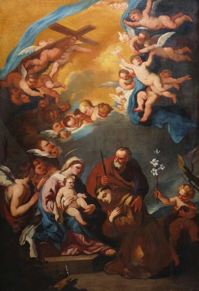Ecole ITALIENNE du XVIIIème siècle, suiveur de Corrado GIAQUINTO La sainte Famille...