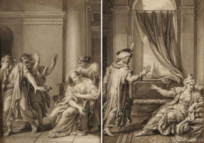 Stéphane Barthélémy GARNIER (Paris 1759 - 1849) Illustration pour une tragédie de...