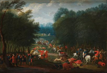 Ecole FLAMANDE du XVIIème siècle, entourage de Karel BREYDEL Choc de cavalerie L'armée...