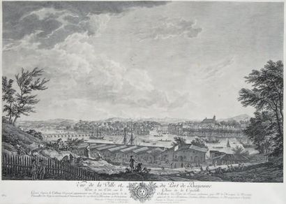 D'après Joseph Vernet. «Vue de la Villee et du port de Bayonne». Gravure. Collection...