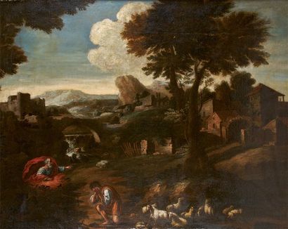 José ANTOLINEZ (Madrid 1635 - 1675) Moïse et le buisson ardent Toile 125 x 158 cm....