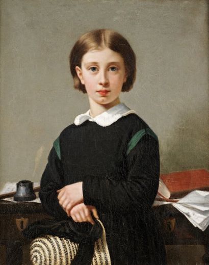 Ecole FRANCAISE vers 1860 Portrait de Mademoiselle Devéria en costume de la Légion...