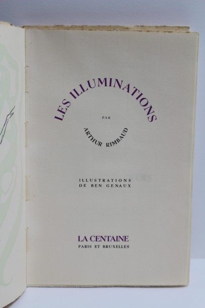 null ILLUMINATIONS. Paris et Bruxelles, La Centaine, 1943. In-8, broché. Frontispice,...