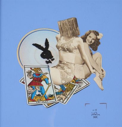 null Valentine MIR (XX-XXIème siècle) Femmes au tarot, 2015 Collages sur papier,...