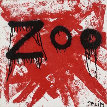 null SALIM (XX-XXIème siècle) Zoo, 2012 Techique mixte sur toile, signée en bas à...