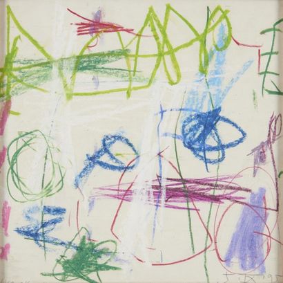 null Djoka IVACKOVIC (1930-2012) Composition abstraite, 1995 Pastel gras sur papier,...