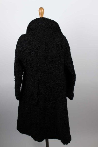 null Pelze SCHULTHEIS Manteau en Astrakan noir, col châle cranté, deux poches en...