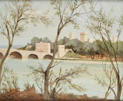 null "Marcel DYF (1899-1985) Le Pont d'Avignon Huile sur toile signé en bas à gauche....