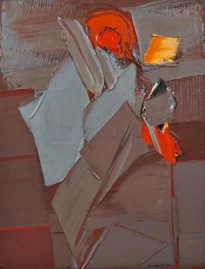 null "Jan MEYER (1927-1995) Composition abstraite, 1991-1992 Huile sur toile, signée...