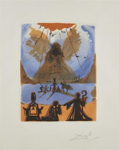 null "Salvador DALI (1904-1989) Ange Lithographie en couleurs, numérotée 25/250 en...