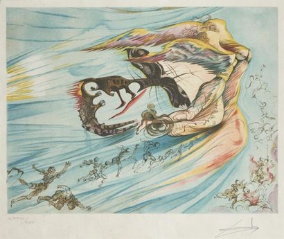 null "Salvador DALI (1904-1989) Homage To Lincoln Lithographie en couleurs, numérotée...