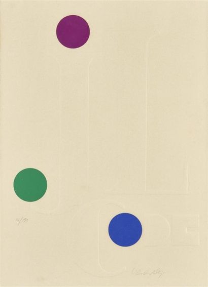 null "Victor VASARELY (1906-1997) Code JL Sérigraphie en couleurs et en relief, numérotée...