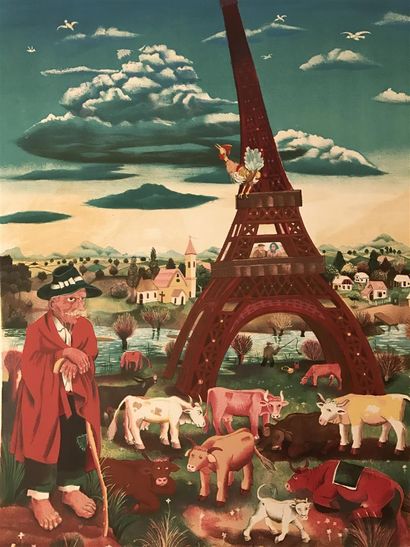 null J. GEN
Berger sous la tour Eiffel
Lithographie en couleurs, justifiée AP en...
