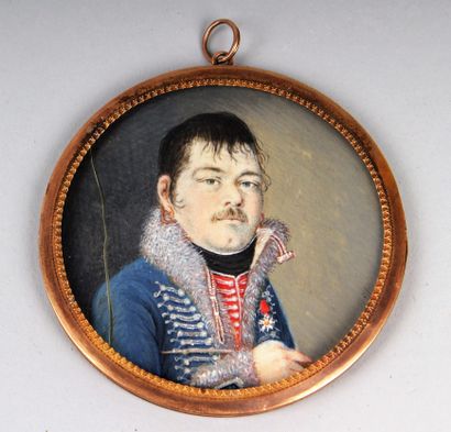 null ECOLE FRANCAISE du début du XIXe siècle : 
Portrait d'homme à la légion d'honneur....