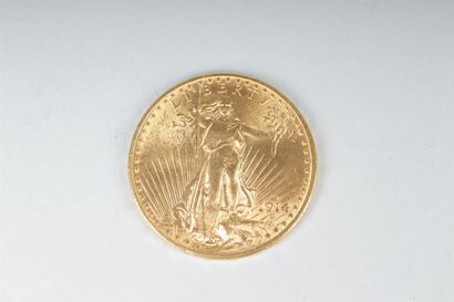 null ETATS-UNIS. UNE PIECE de 20 Dollars en or jaune. Liberty. 1914.