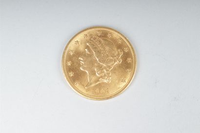 null ETATS-UNIS. UNE PIECE de 20 Dollars en or jaune. Tête de Liberté. 1904.