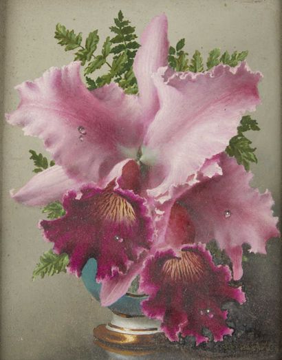 null Lev TCHISTOVSKY (1902-1969)
Orchidée
Huile sur isorel. Signé en bas à droite.
23.5...