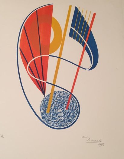 null César DOMELA (1900-1992)
Composition musicaliste, 1974
Lithographie en couleurs,...