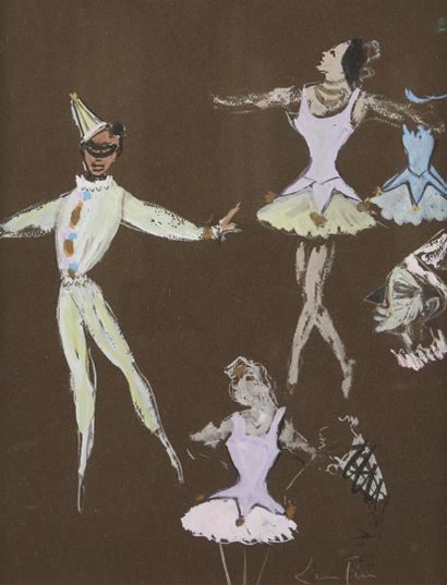 null FINI Léonor (1907-1996)
Spectacle de ballet, 3 personnages, 1950
Gouache sur...
