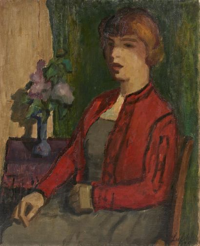 null LUBITCH Ossip (1896-1990)
Portrait de femme au bouquet,1925
Huile sur toile,...