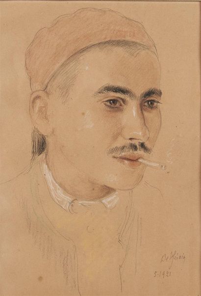 null DE HERAIN François (1877-1962)
Portrait d'homme à la cigarette, 1921
Dessin...