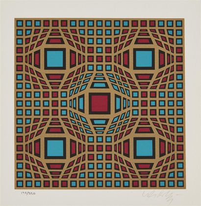 null Victor VASARELY (1906-1997)
Composition cinétique
Lithographie en couleurs,...