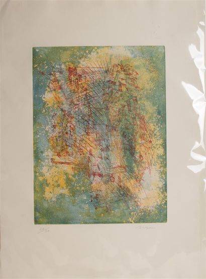 null Camille BRYEN(1907-1977)
Composition
Eau forte en couleurs, signée en bas à...