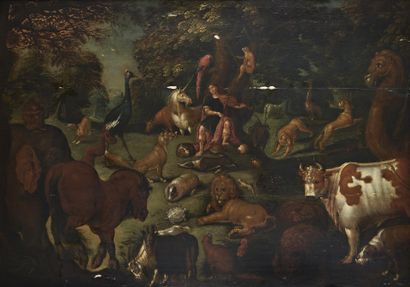 null Lambert de HONDT ( ? 1602- avant 1665)
Orphée charmant les animaux
Panneau de...