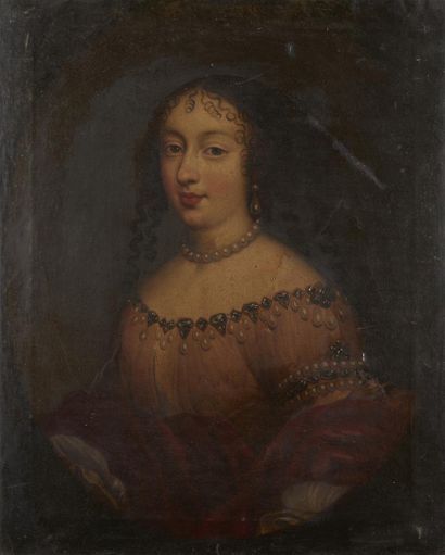 null Ecole FRANCAISE vers 1680
Portrait de femme dans un ovale
Toile. 
72,5 x 58...