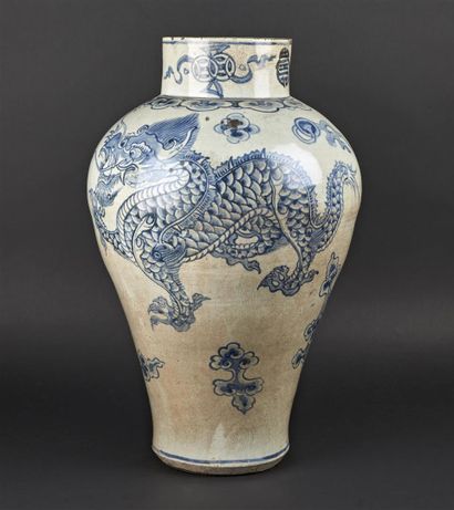 null COREE - Période CHOSEON (1392 - 1897), XIXe
Grand vase de type jarre de lune...