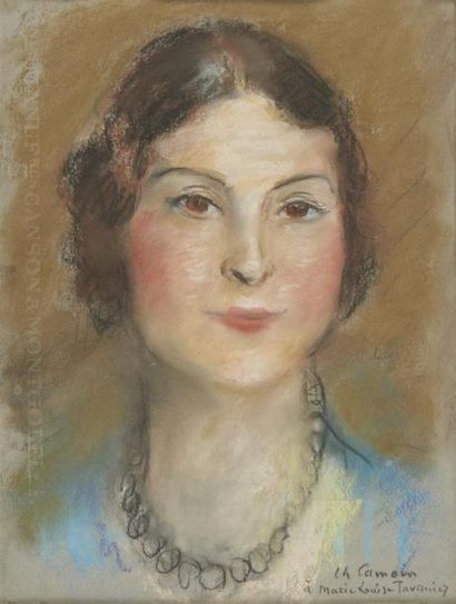 null Charles CAMOIN (1879-1965 )
Portrait présumé de Marie-Louise Tavernier
Pastel...