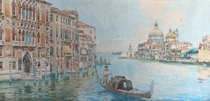 null E. NEVE 
Quatre vues de Venise. 
Aquarelles. 
31,5 x 15,5 cm
