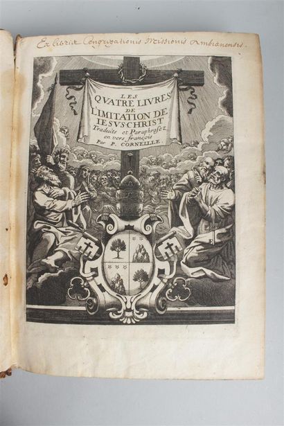 null Les Quatre livres de l'imitation de Jesus Christ par Corneille, 1661, 1 vol...