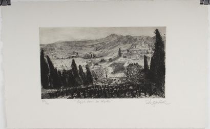 null GERBIER Luc (1940)
Cyprès dans les Alpilles
Gravure numérotée 33/40 en bas à...