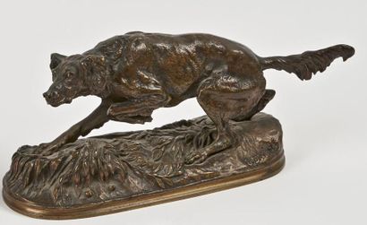 null Pierre-Jules MENE (1810-1879)
Epagneul à l'arrêt
Epreuve en bronze à patine...