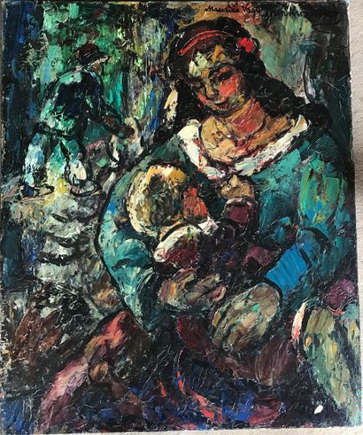 null Maurice VAGH WEINMANN (1899-1986) 
Maternité 
Huile sur toile signée en haut...