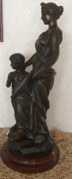 null A.J SCOLLE (1885-1905)
" Femme et enfant "
Sujet en composition .signé avec...