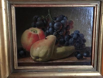 null Léon LAHOGUE (XIXe) 
Natures mortes aux fruits 
Deux huiles sur toile formant...