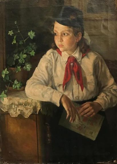 null Czene Janos APATFALVI (Budapest 1904 - 1984)
La fille du peintre en uniforme...