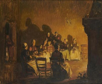 null Joseph BAIL (Limonest 1862 - Paris 1921)
La prière
Sur sa toile d'origine (L....