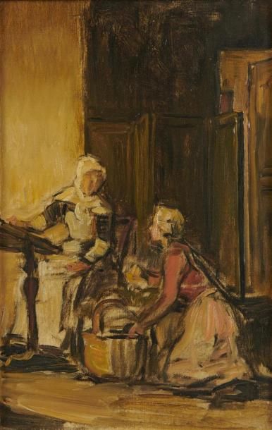 null Joseph BAIL (Limonest 1862 - Paris 1921)
Deux couturières
Sur sa toile d'origine
29...