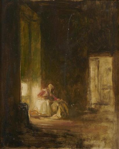 null Joseph BAIL (Limonest 1862 - Paris 1921)
Femme près d'une fenêtre
Panneau, une...